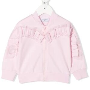 Monnalisa
frill-detail zip-up sweatshirt